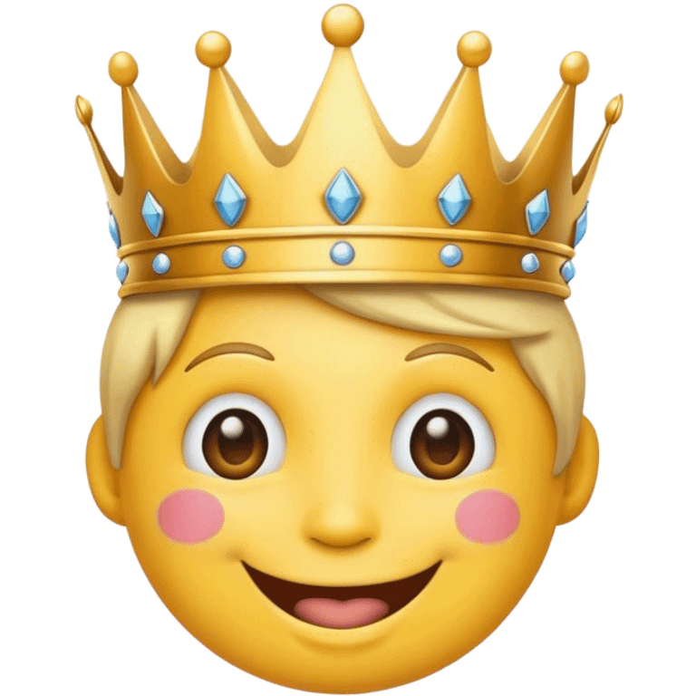 Happy emoji e with a 👑 emoji