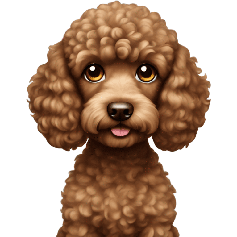 Brown puppy poodle emoji