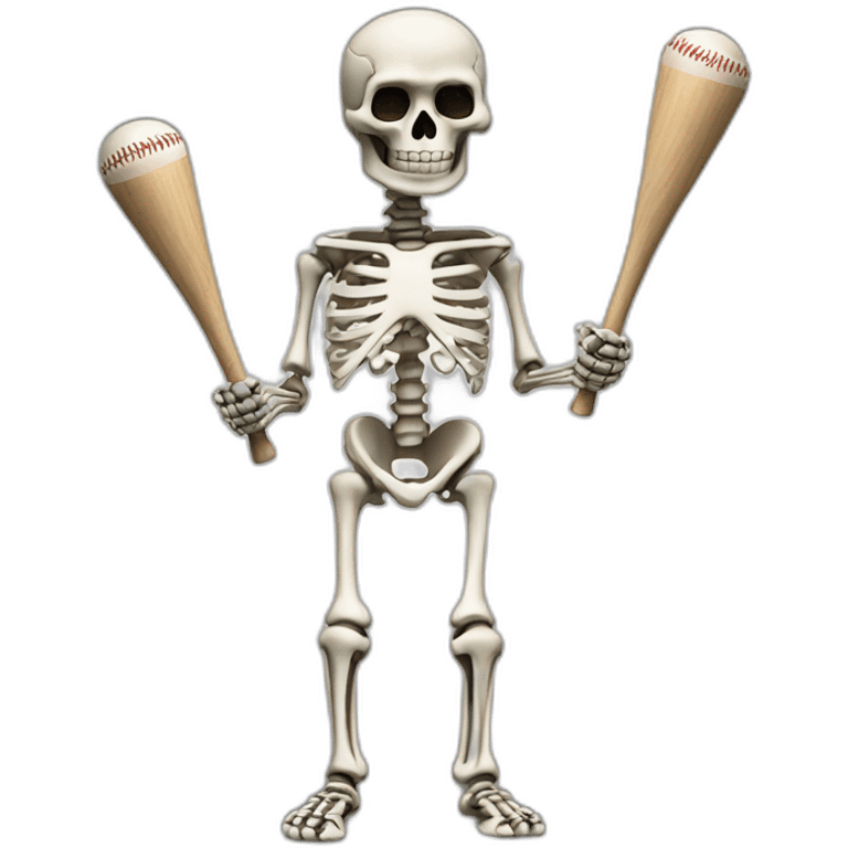 skeleton holding baseball batt emoji