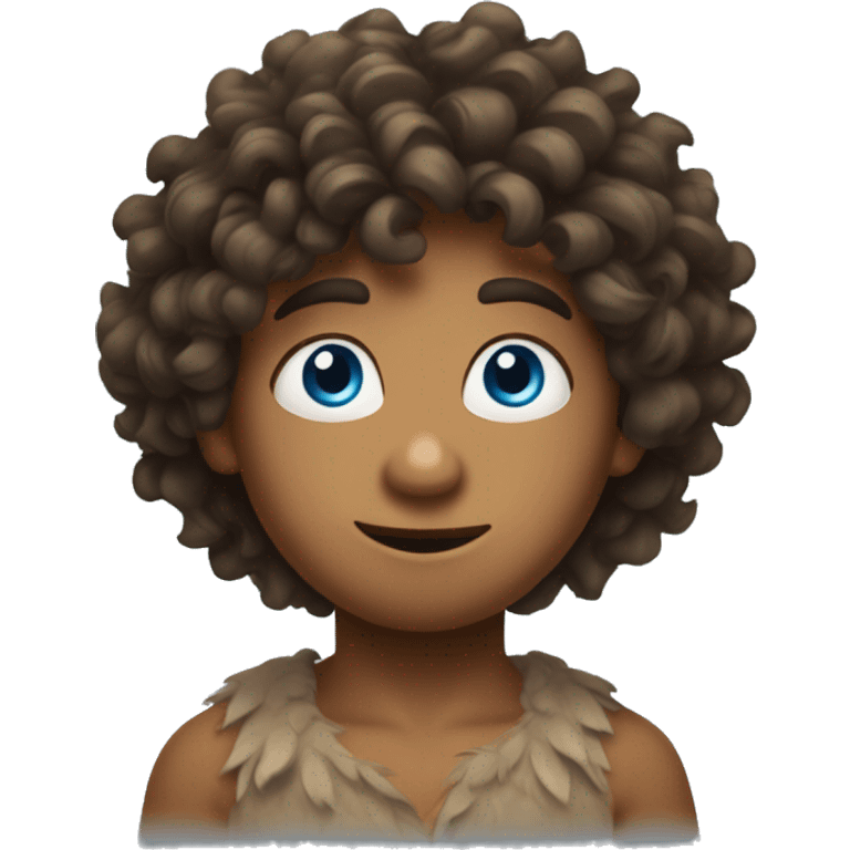 Mowgli, curly hair, blue eyes emoji