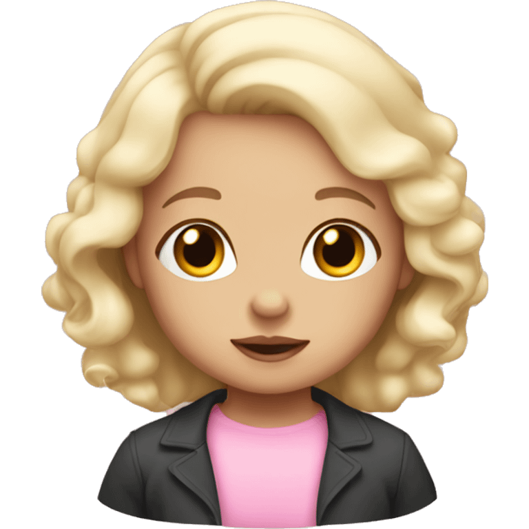 White baby with light hair in pink emoji