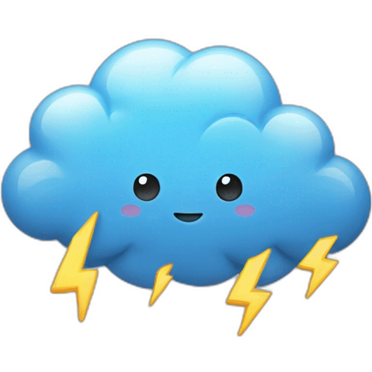 cloud with lightning rain emoji