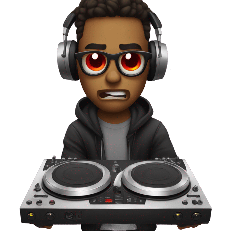 DJING WITH ANGRY FACE emoji