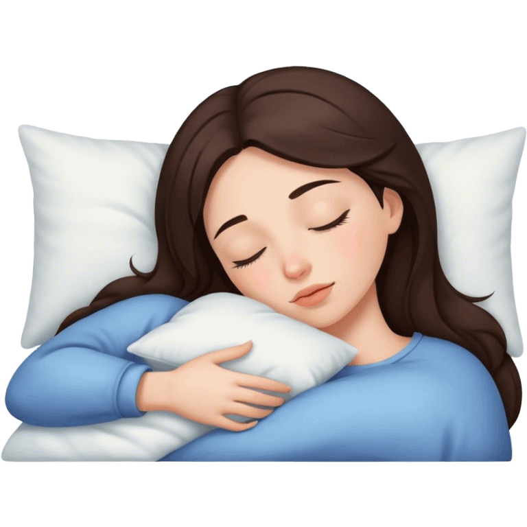 Brunette girl sleepin emoji