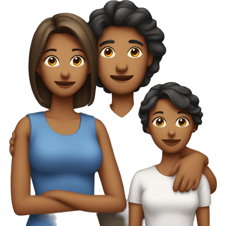 Family with dad, mom, and two daughters emoji