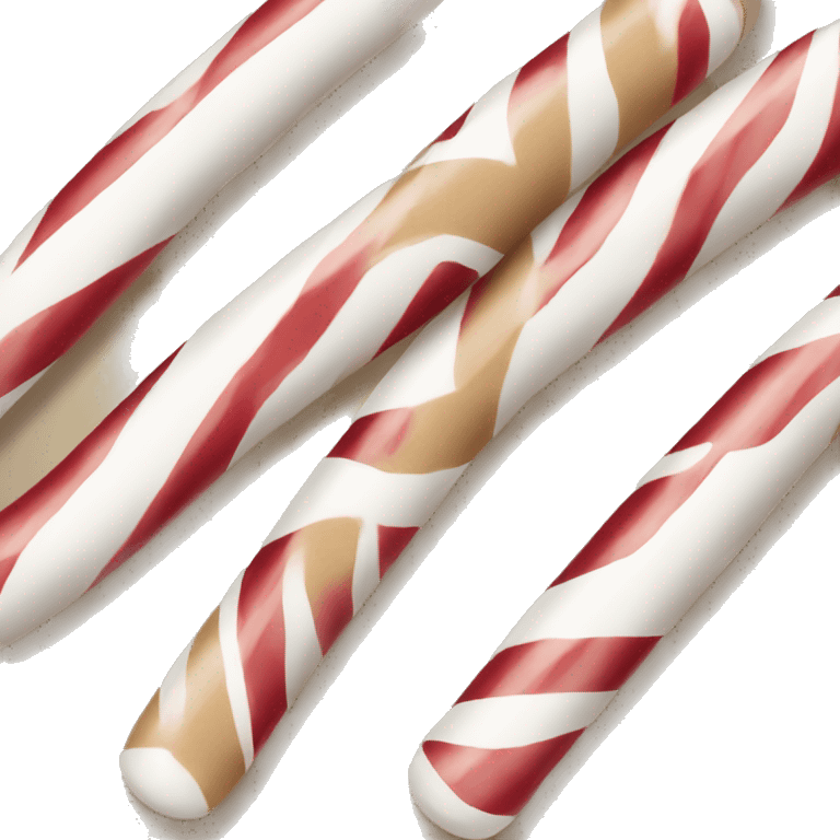 Beige and white candy cane emoji