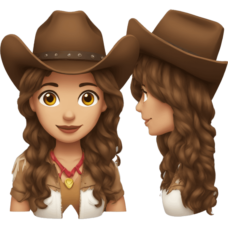 argentina Cowgirl brown hair emoji