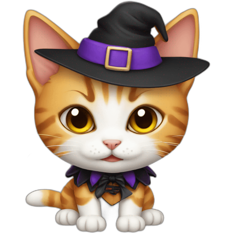 kitten in halloween clothes emoji