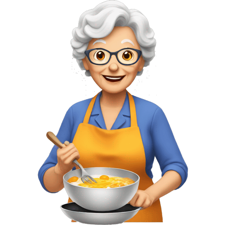 Granny cooking a breakfast emoji