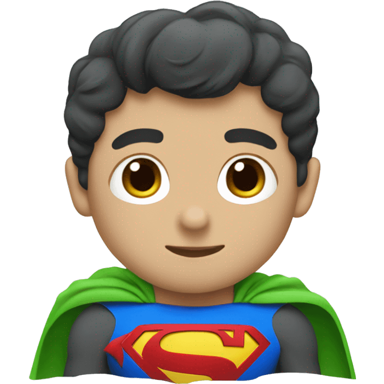 kawaii Superman with green clothes emoji