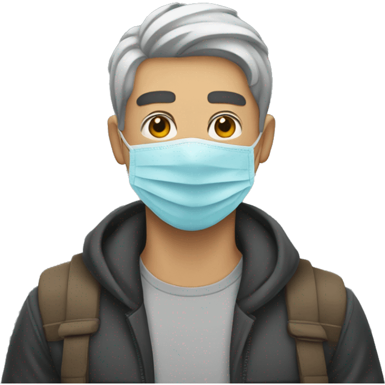 male with mouth mask emoji