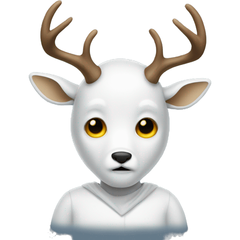 Deer wearing a ghost costume emoji