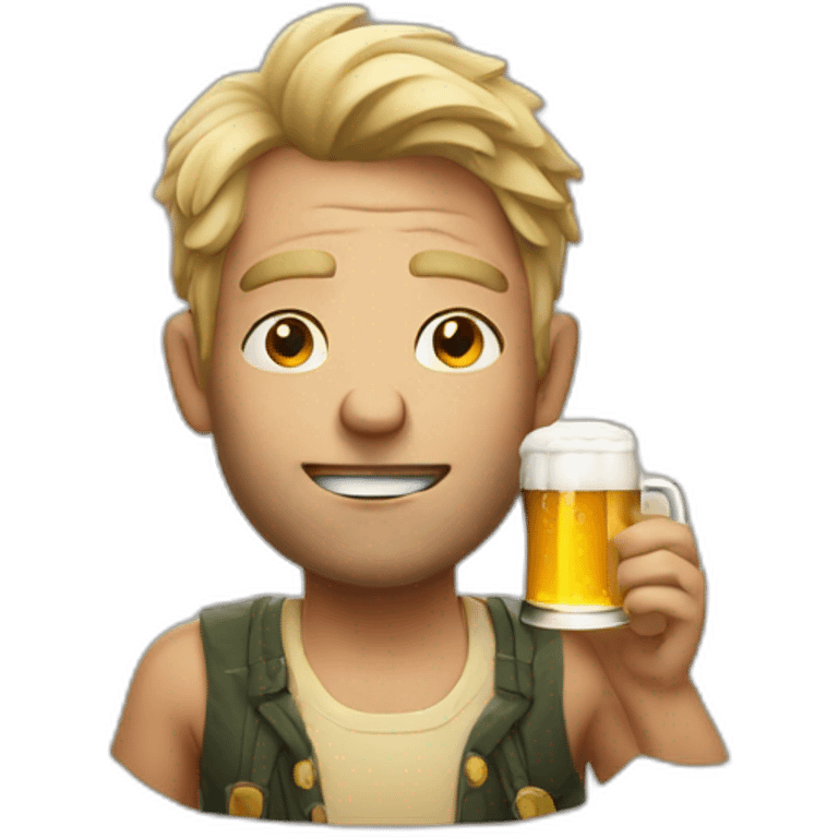 Ugly guy with a beer emoji