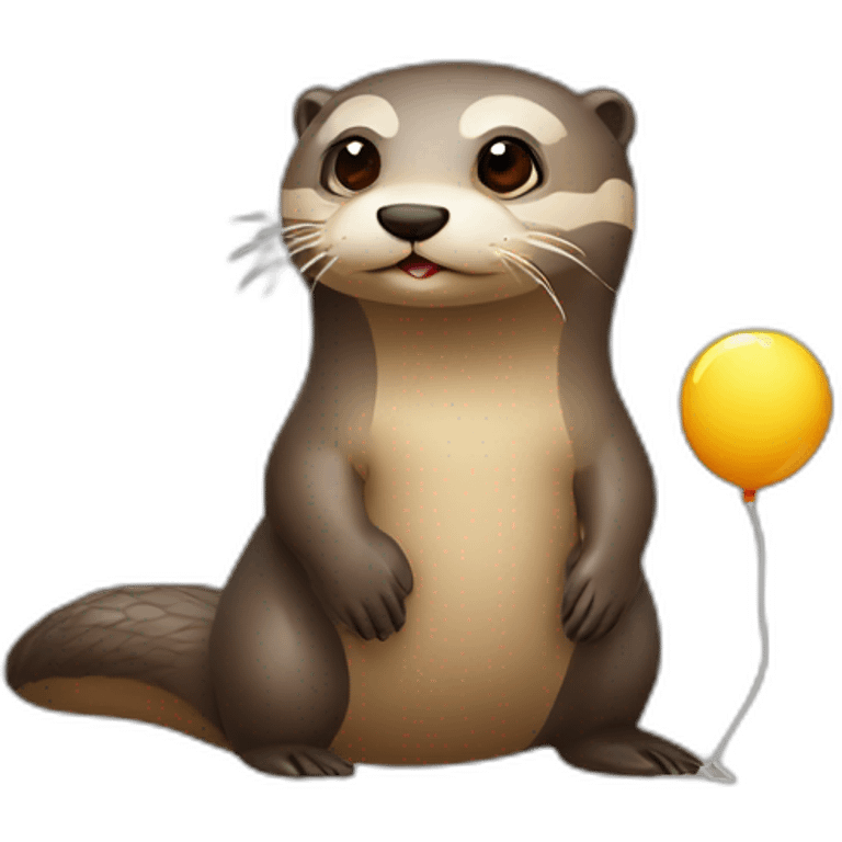 Loutre avec un ballon emoji