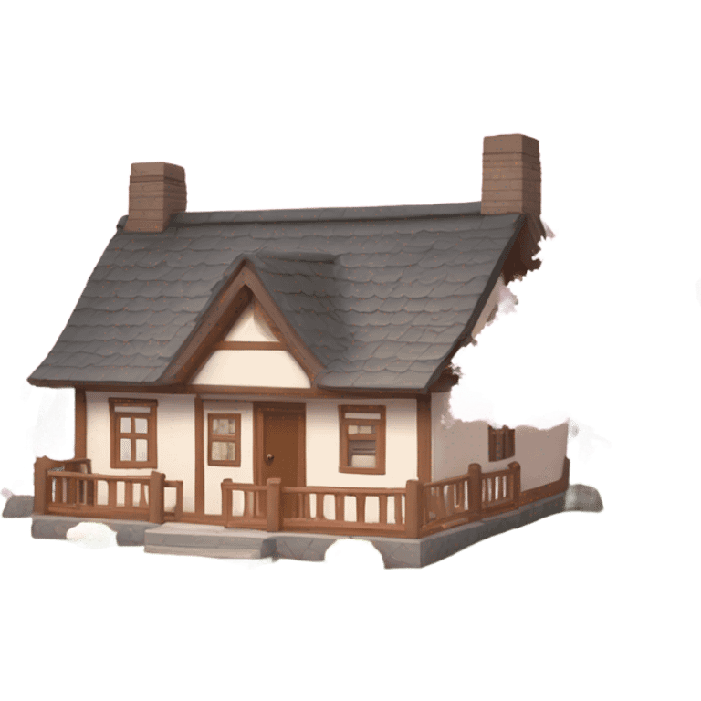 Cottage with cherry blossoms  emoji