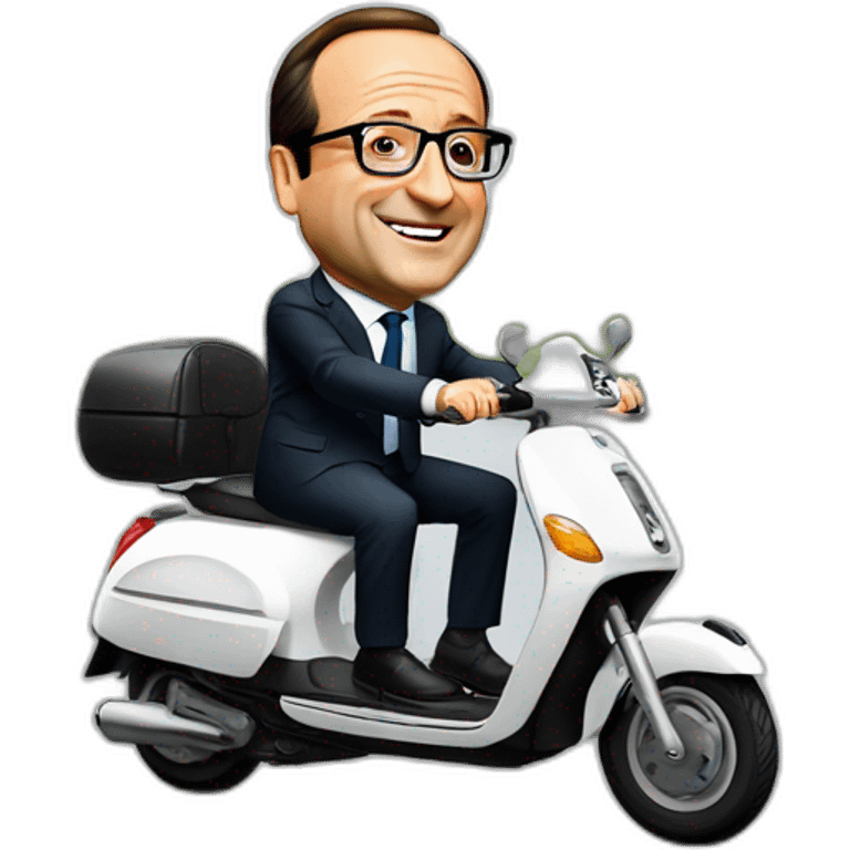 François Hollande sur un scooter emoji