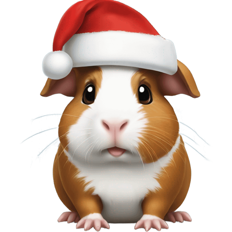 Guinea pig in a Santa hat emoji