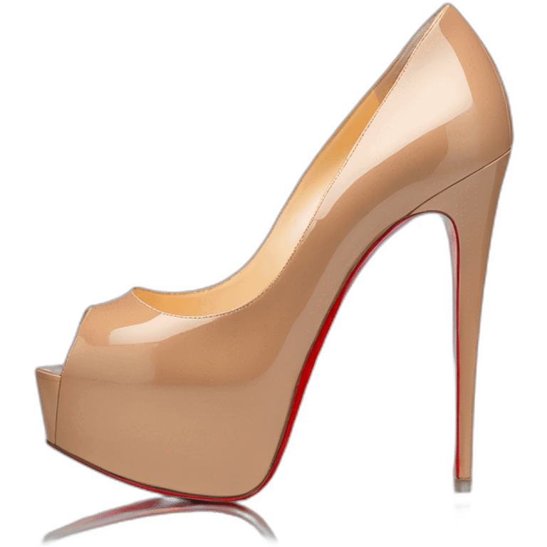 Louboutin nude patent Leather Lady Peep Toe Platform emoji