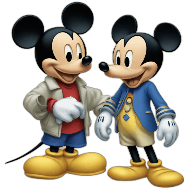 mickey mouse with donald duck emoji