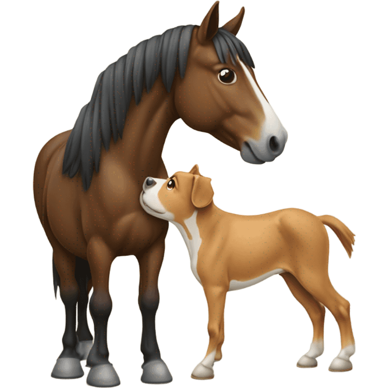 A horse with a dog growing out of its back emoji