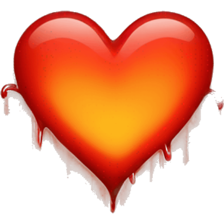 bleeding red heart shape glowing red-orange emoji