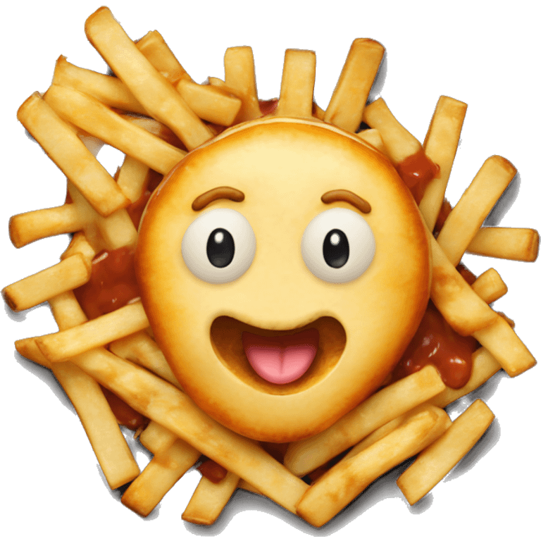 Poutine qui mange une poutine  emoji