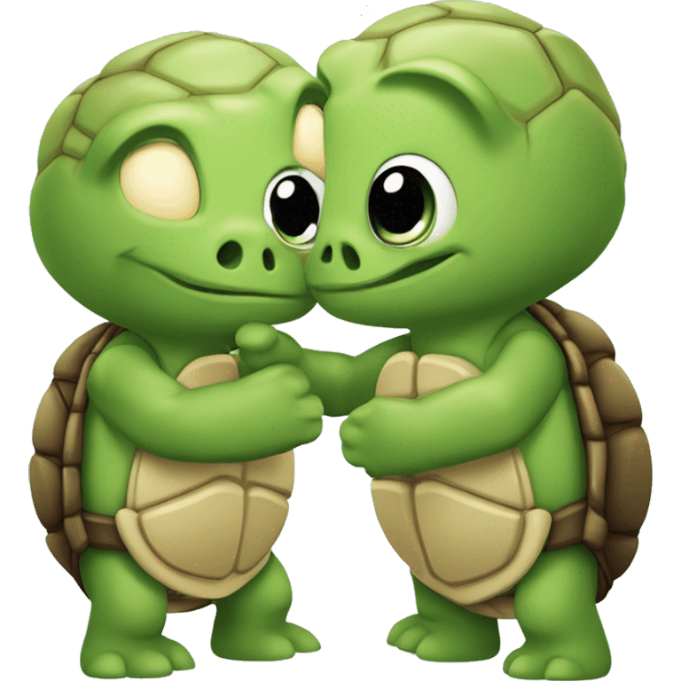 Tortuga y cotorra enamorados  emoji