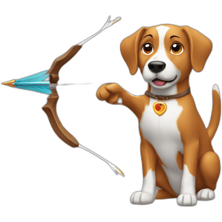 dog shooting an arrow emoji