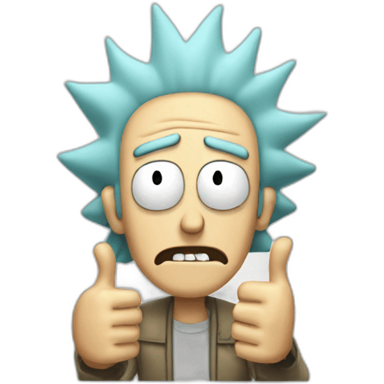 Rick ( from Rick and Morty ) with the thumbs up emoji