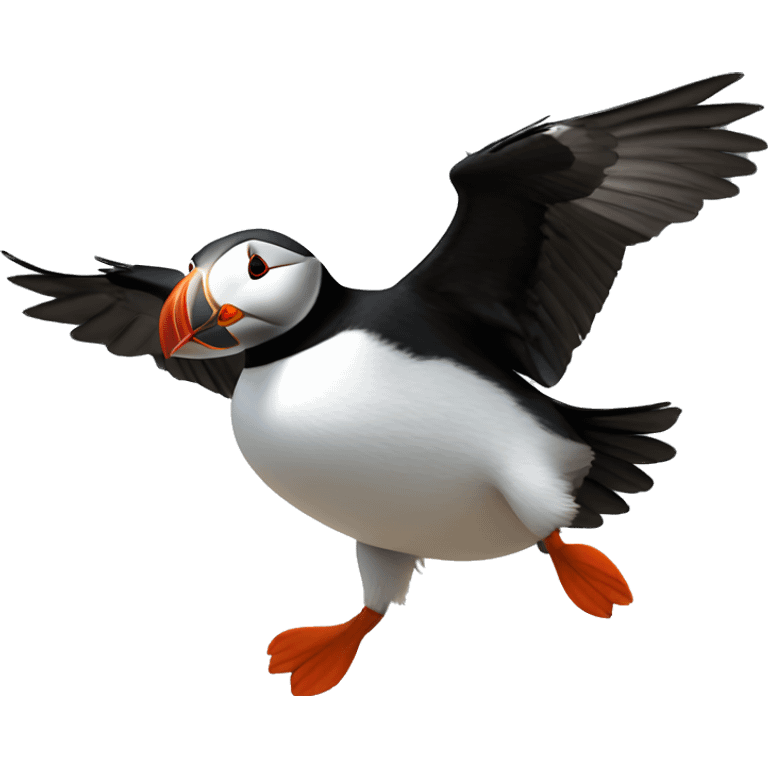 puffin flying off the cliffs emoji