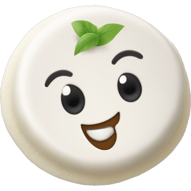 idli with a happy emoji- single idly with png background emoji