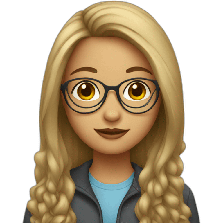 Girl with glasses and long hair emoji