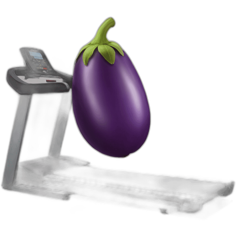 Eggplant on a treadmill emoji