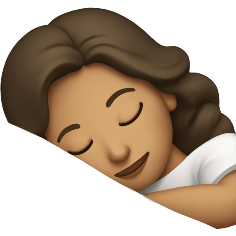 Brunette Caucasian women sleeping in bed emoji