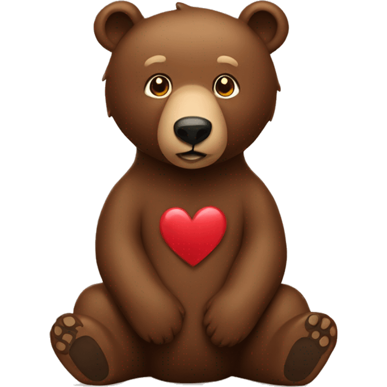 brown bear with brown heart emoji