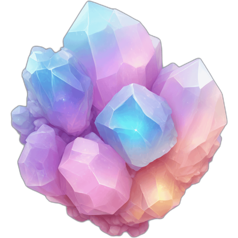 Pastel gradient crystal cluster emoji