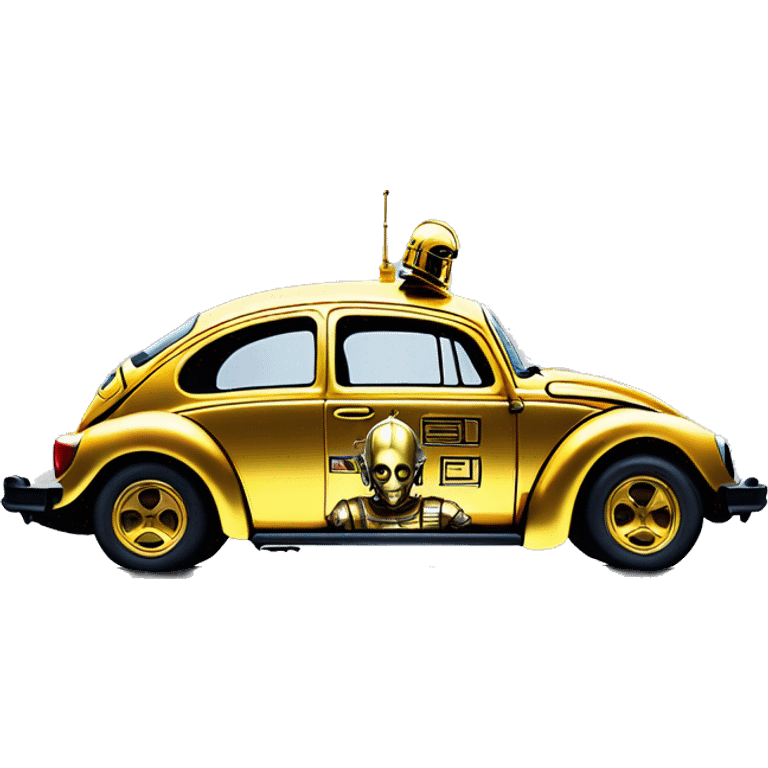 Side view 1992 C-3PO Volkswagen bug fresh from space emoji