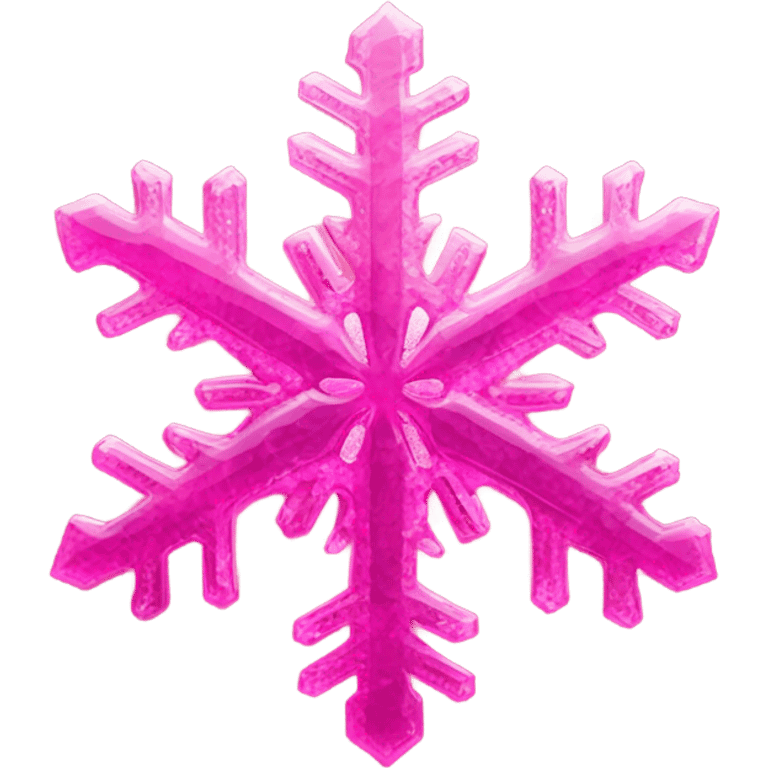 Hot pink crystallized snow flake emoji