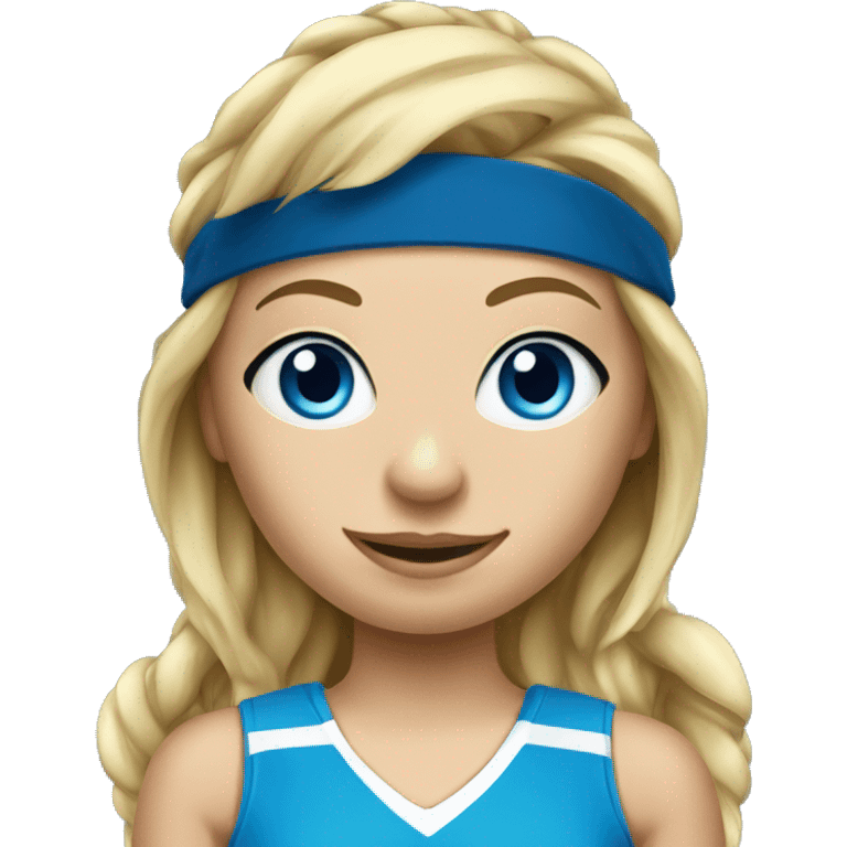 Blonde girl with blue eyes playing lacrosse emoji