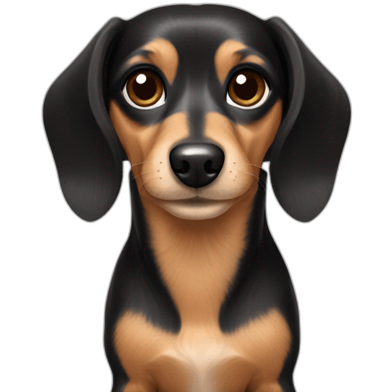 Long hair dachshund Chihuahua mix with black & dark brown hair emoji