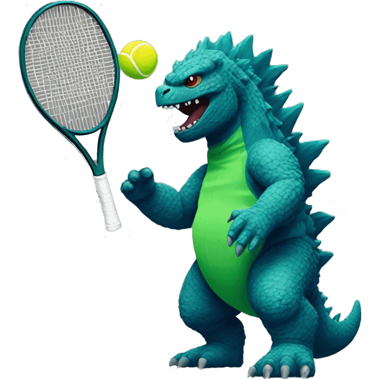 Godzilla playing tennis  emoji