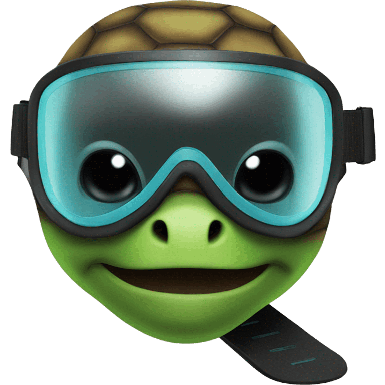 turtle with black snowboard mask emoji