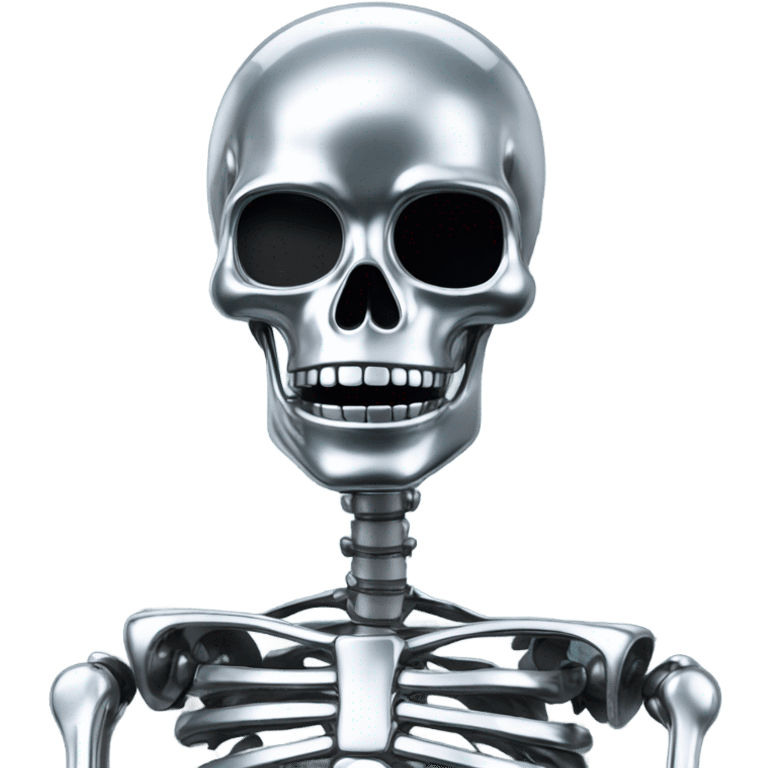 Skeleton made out of chrome emoji