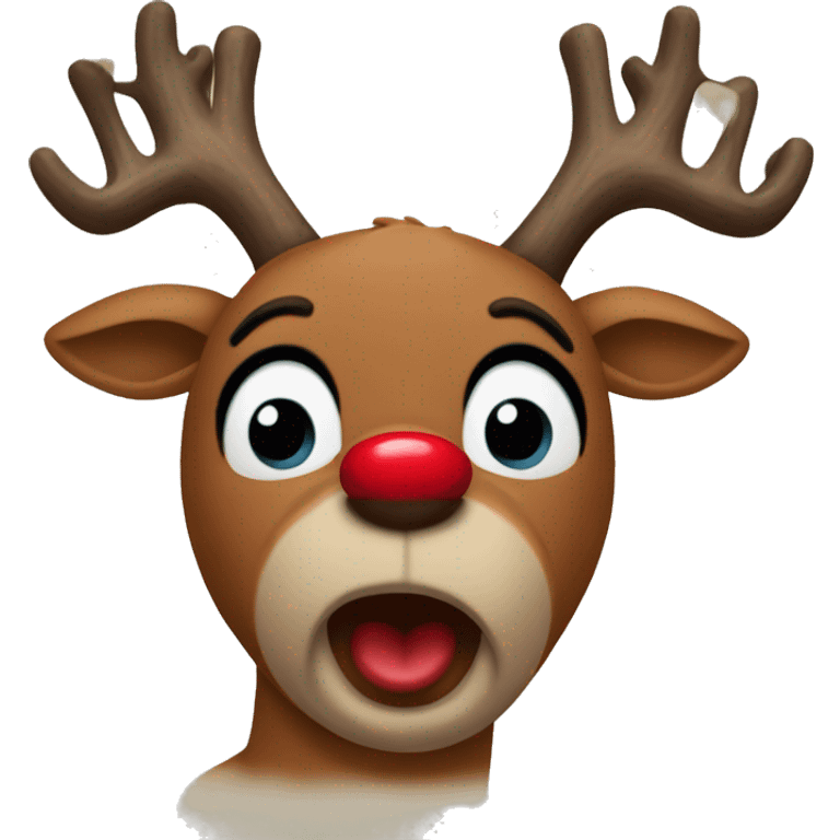 Rudolph the red nose reindeer emoji