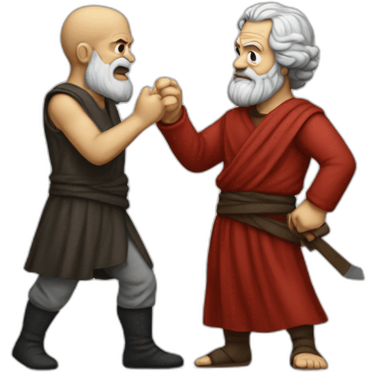 Aristotle fight with Marx emoji