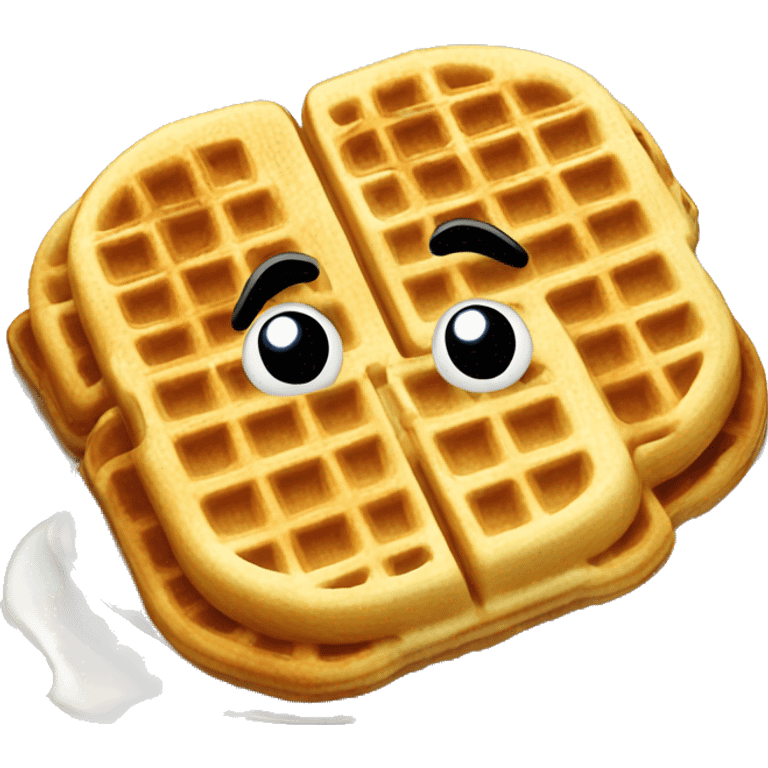 Waffles with butter and syrup emoji