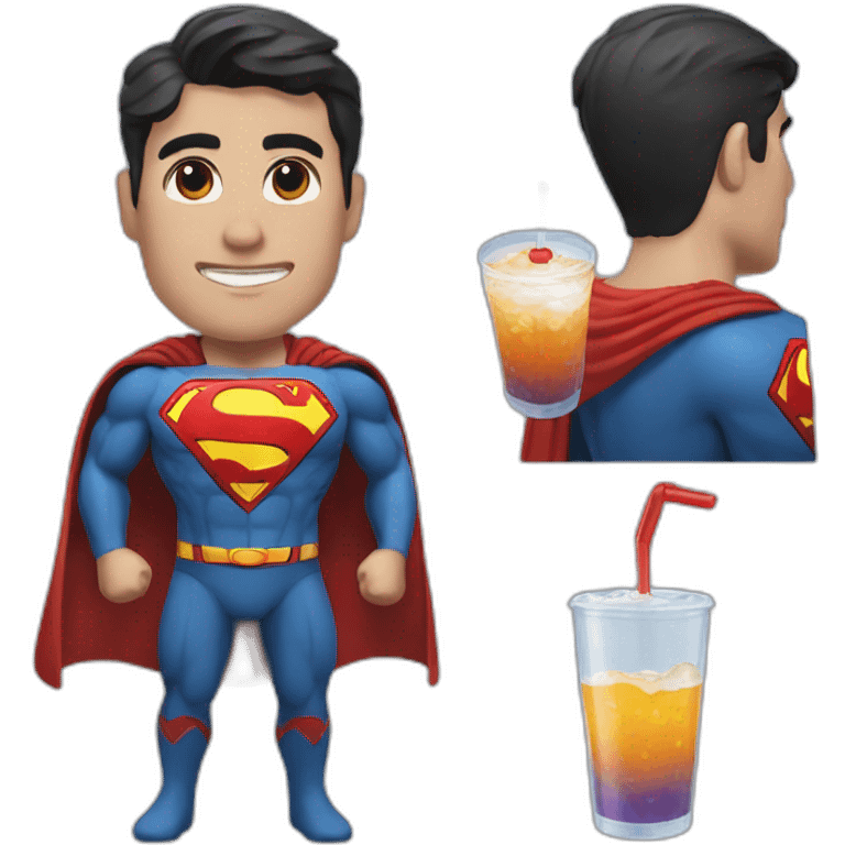 Superman who drink a soda emoji