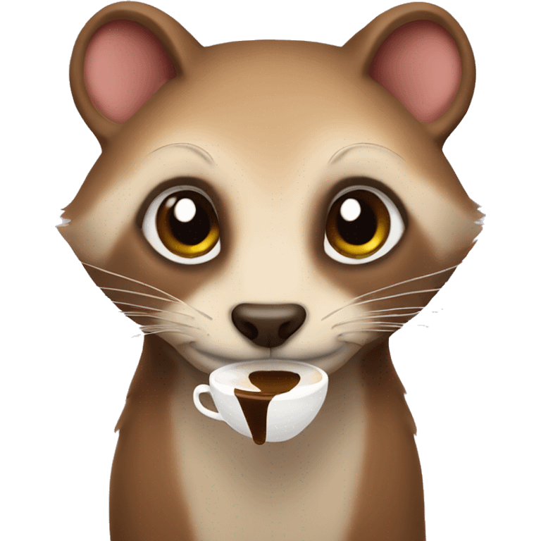 weasel drinking coffee emoji