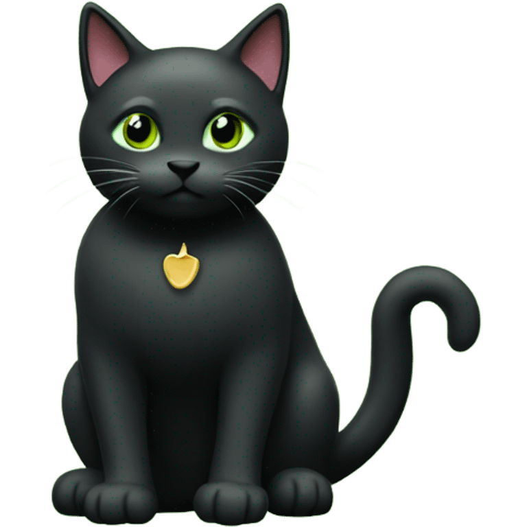 black cat playing with green leaves emoji