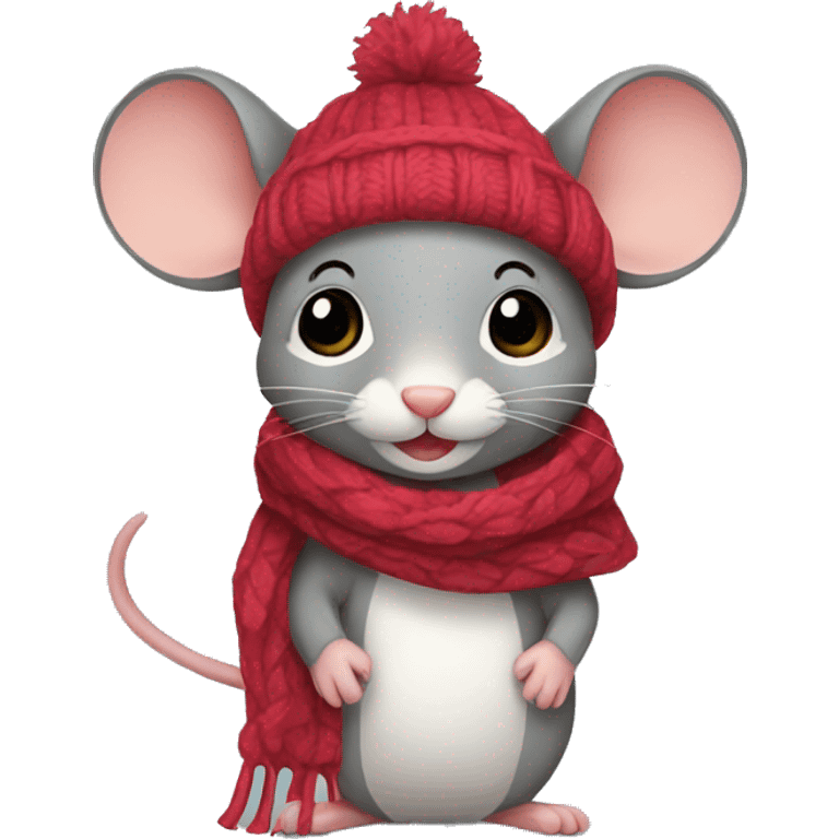 mouse with a scarf emoji